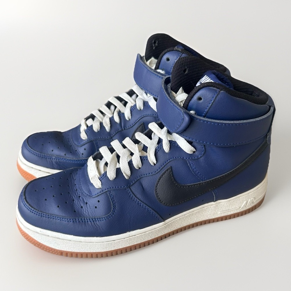 Nike Air Force 1 High Top Vtg Y2K Blue Black Gum Sole Retro Basketball Sneaker 9